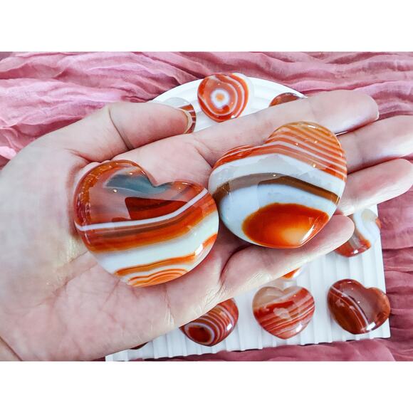 Carnelian Puffy Heart / Red Sardonyx Heart Crystal - Picture 5 of 7
